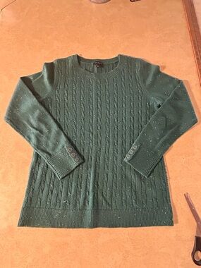 Talbots Cable Knit Green Women’s Size Medium Sweater